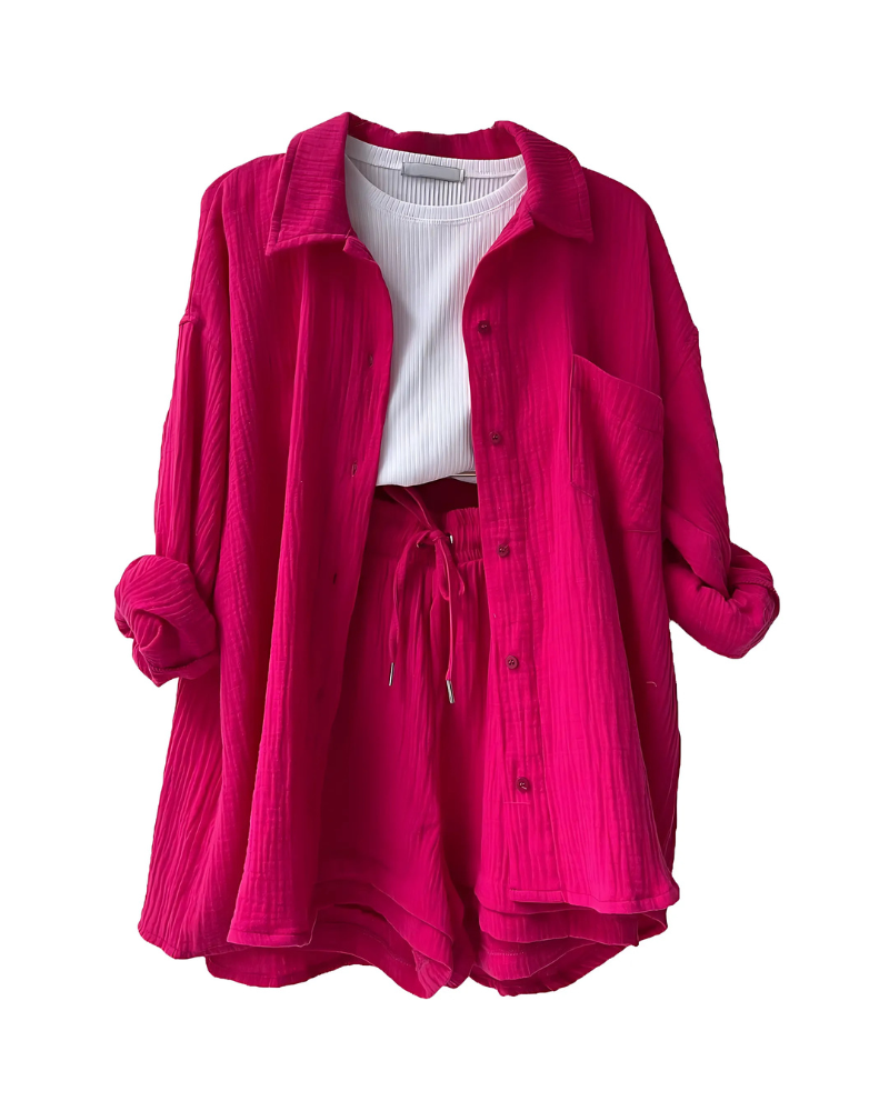 VERA™ – Modern Gombos Rövidnadrág Szett