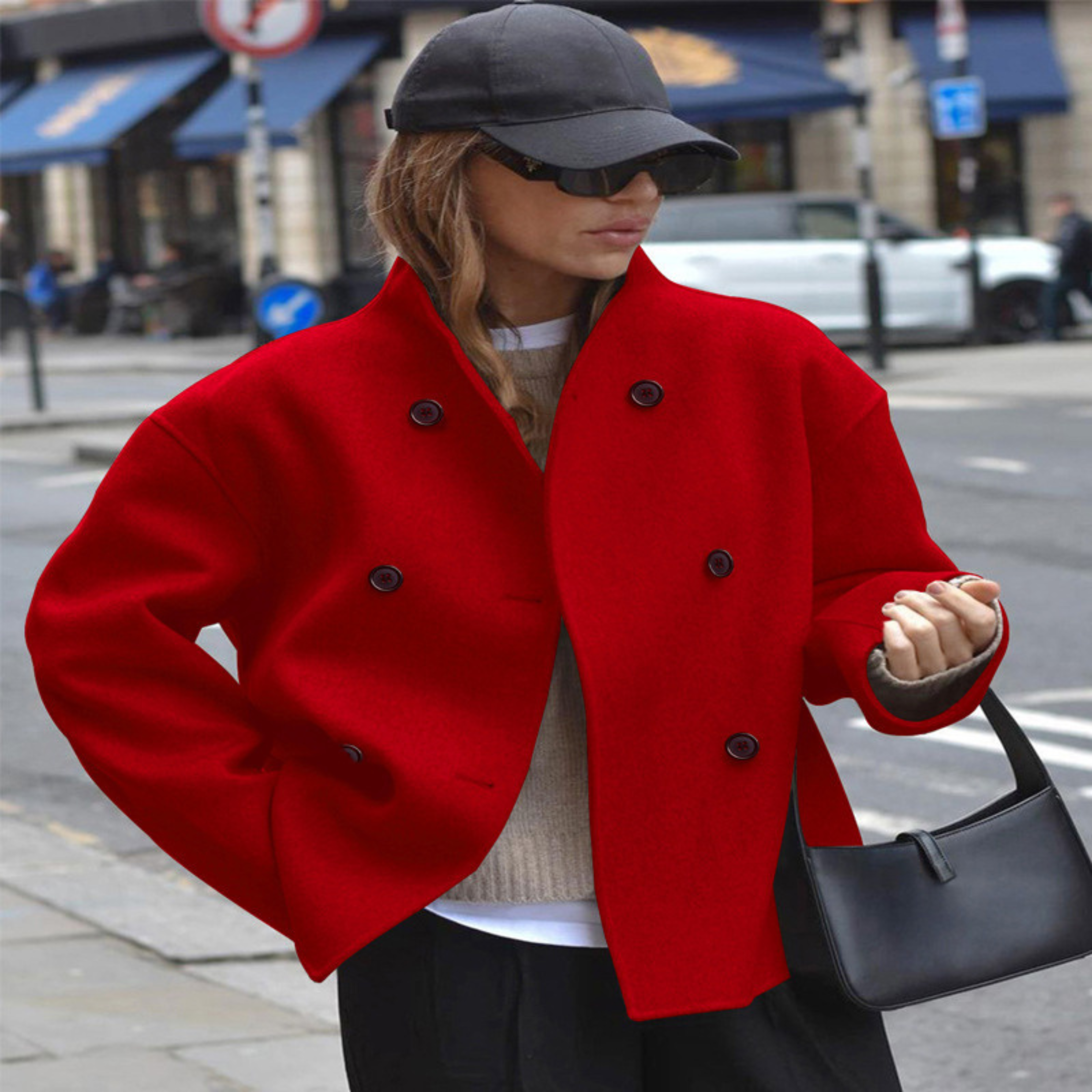 Rózsa - Elegáns Hosszú Ujjú Kabát