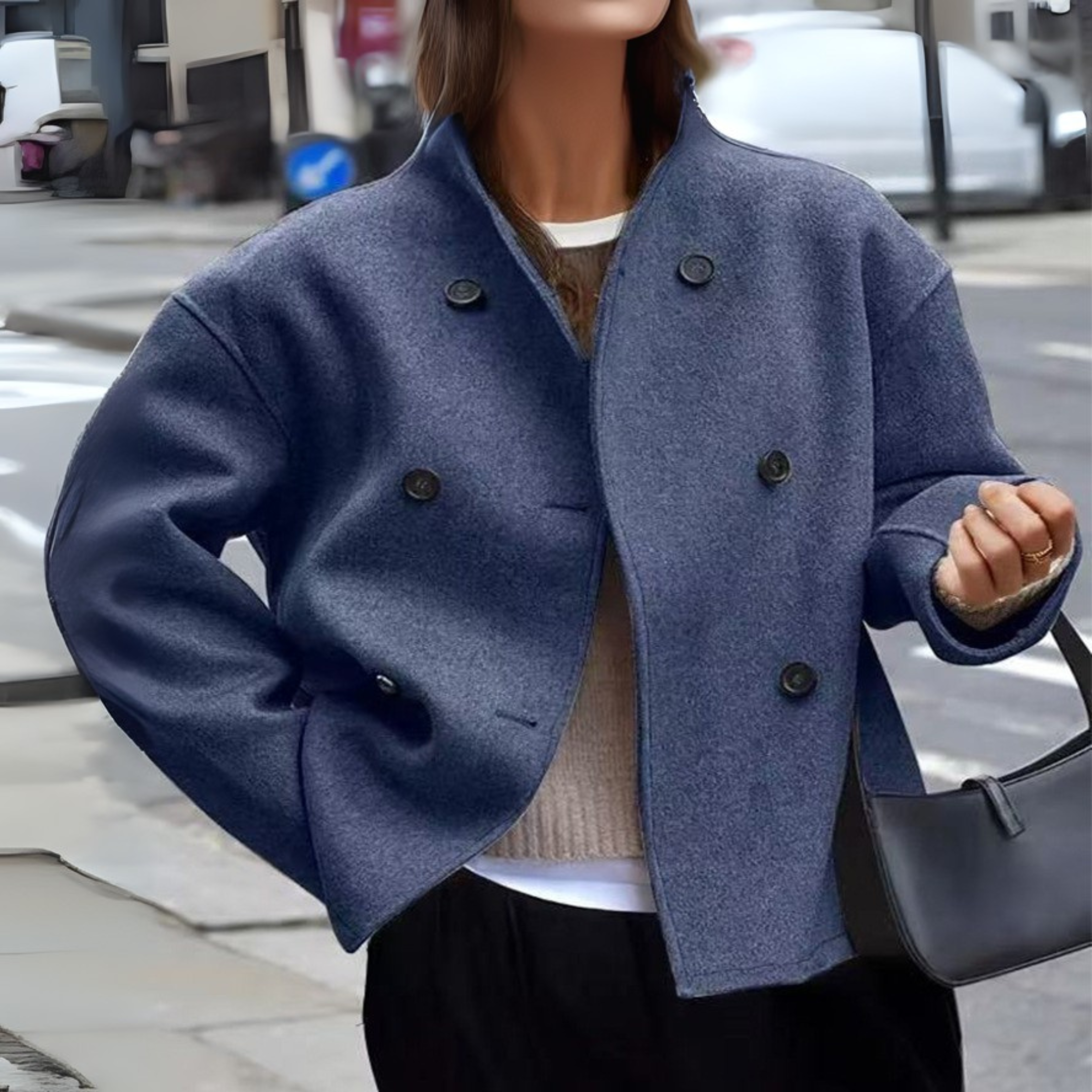 Rózsa - Elegáns Hosszú Ujjú Kabát