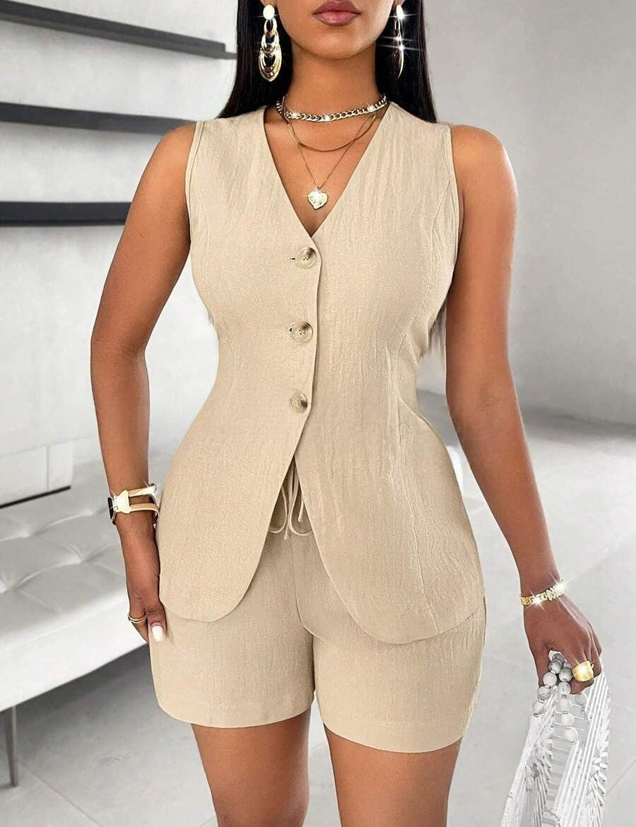 CHELENA™ – Elegáns Nyári Mellény és Rövidnadrág Szett