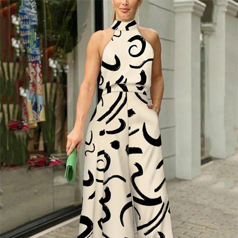 QIANA™ - Elegáns Széles Lábú Nyakkendős Ujjatlan Nyári Overall