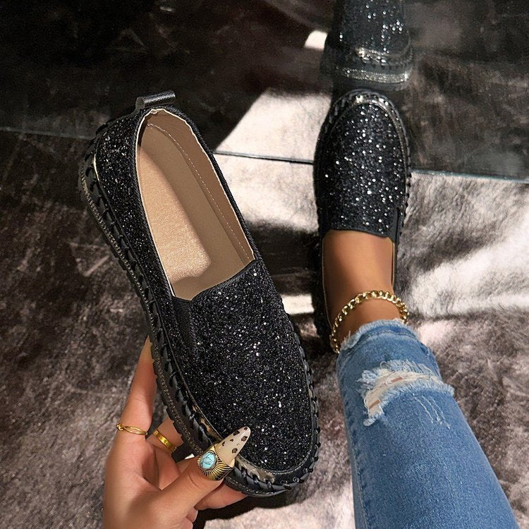 RUBEA™ - Divatos Csillogó Slip-On Loafer a Mindennapi Viseléshez