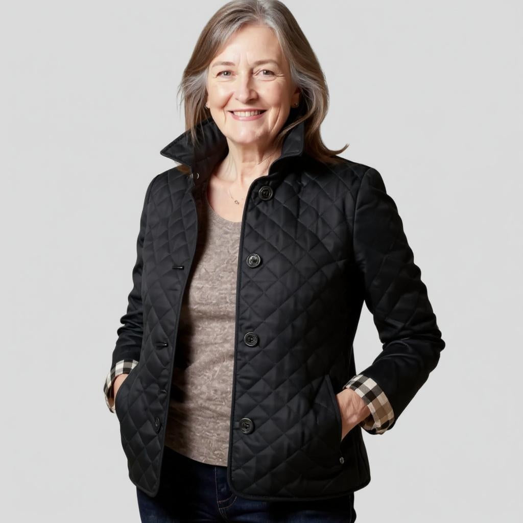 Diana - Casual Töltött Kabát Lehajtott Gallérral